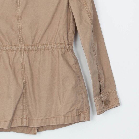 Old Navy Womens Military Jacket Size XS Tan Full Zip Drawstring Waist Pockets - Picture 9 of 9